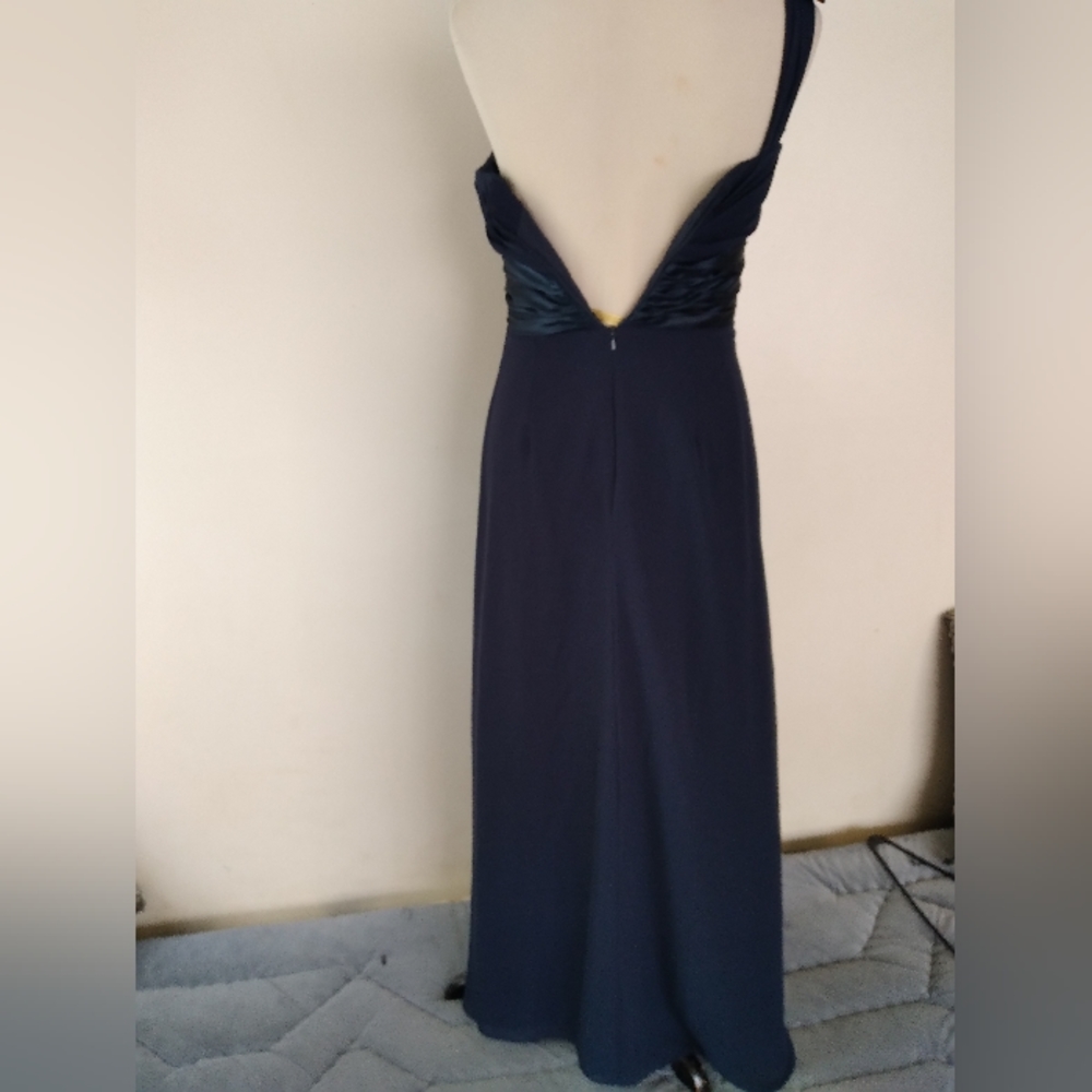 Bill levkoff one shoulder maxi chiffon dress size 4 - Picture 6 of 13